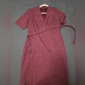 Ann Taylor Deep Red Midi Dress